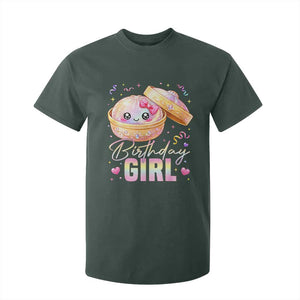 Kawaii Birthday Girl Glitter Dumpling Graphic T Shirt For Kid Cute Pink Bow Dim Sum Party Gift