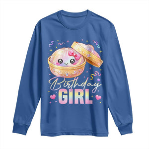 Kawaii Birthday Girl Glitter Dumpling Graphic Long Sleeve Shirt Cute Pink Bow Dim Sum Party Gift