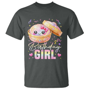 Kawaii Birthday Girl Glitter Dumpling Graphic T Shirt Cute Pink Bow Dim Sum Party Gift