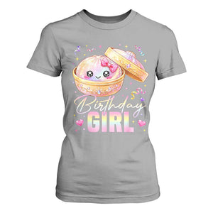 Kawaii Birthday Girl Glitter Dumpling Graphic T Shirt For Women Cute Pink Bow Dim Sum Party Gift