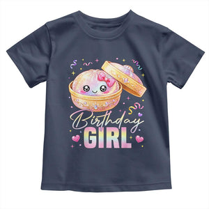 Kawaii Birthday Girl Glitter Dumpling Graphic Toddler T Shirt Cute Pink Bow Dim Sum Party Gift