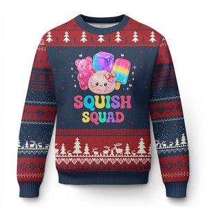 Squish Squad Kawaii Glitter Dumpling and Candy Graphic Ugly Christmas Sweater Cute Gummy Bear Popsicle