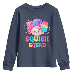 Squish Squad Kawaii Glitter Dumpling and Candy Graphic Youth Sweatshirt Cute Gummy Bear Popsicle