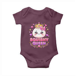 Squishy Queen Kawaii Glitter Dumpling Graphic Baby Onesie Cute Tiara Crown and Pink Bow