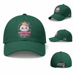 Squishy Queen Kawaii Glitter Dumpling Graphic Baseball Cap Cute Tiara Crown and Pink Bow