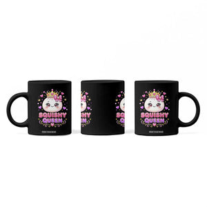 Squishy Queen Kawaii Glitter Dumpling Graphic Coffee Mug Cute Tiara Crown and Pink Bow