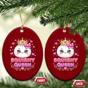 Squishy Queen Kawaii Glitter Dumpling Graphic Ceramic Ornament Cute Tiara Crown and Pink Bow