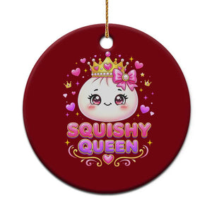 Squishy Queen Kawaii Glitter Dumpling Graphic Ceramic Ornament Cute Tiara Crown and Pink Bow