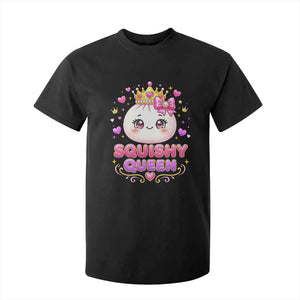 Squishy Queen Kawaii Glitter Dumpling Graphic T Shirt For Kid Cute Tiara Crown and Pink Bow