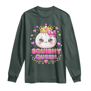 Squishy Queen Kawaii Glitter Dumpling Graphic Long Sleeve Shirt Cute Tiara Crown and Pink Bow