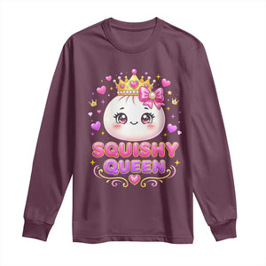 Squishy Queen Kawaii Glitter Dumpling Graphic Long Sleeve Shirt Cute Tiara Crown and Pink Bow