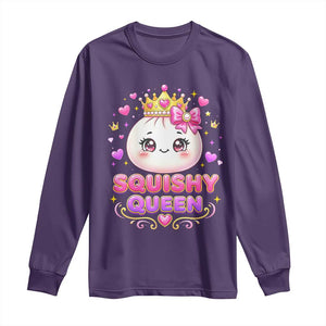 Squishy Queen Kawaii Glitter Dumpling Graphic Long Sleeve Shirt Cute Tiara Crown and Pink Bow