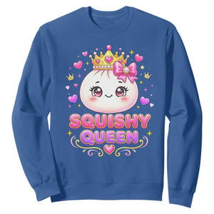 Squishy Queen Kawaii Glitter Dumpling Graphic Sweatshirt Cute Tiara Crown and Pink Bow