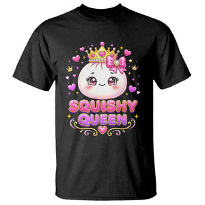 Squishy Queen Kawaii Glitter Dumpling Graphic T Shirt Cute Tiara Crown and Pink Bow
