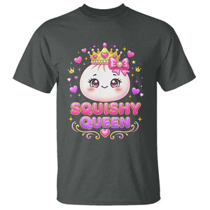Squishy Queen Kawaii Glitter Dumpling Graphic T Shirt Cute Tiara Crown and Pink Bow