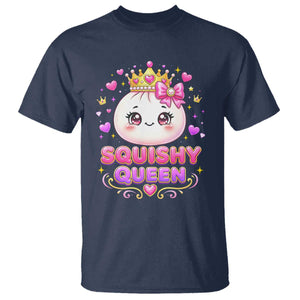 Squishy Queen Kawaii Glitter Dumpling Graphic T Shirt Cute Tiara Crown and Pink Bow