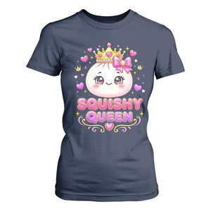 Squishy Queen Kawaii Glitter Dumpling Graphic T Shirt For Women Cute Tiara Crown and Pink Bow