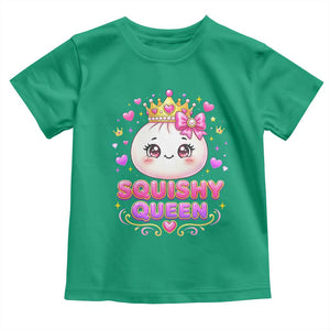Squishy Queen Kawaii Glitter Dumpling Graphic Toddler T Shirt Cute Tiara Crown and Pink Bow
