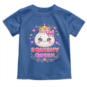 Squishy Queen Kawaii Glitter Dumpling Graphic Toddler T Shirt Cute Tiara Crown and Pink Bow