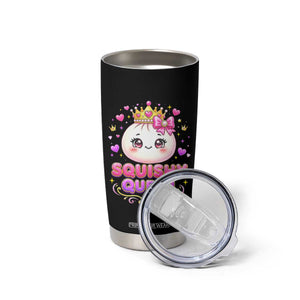 Squishy Queen Kawaii Glitter Dumpling Graphic Tumbler Cup Cute Tiara Crown and Pink Bow