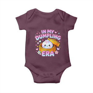 In My Dumpling Era Kawaii Pastel Graphic Baby Onesie Retro Groovy Glitter Bao Steamer Basket