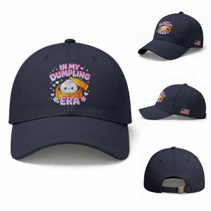 In My Dumpling Era Kawaii Pastel Graphic Baseball Cap Retro Groovy Glitter Bao Steamer Basket