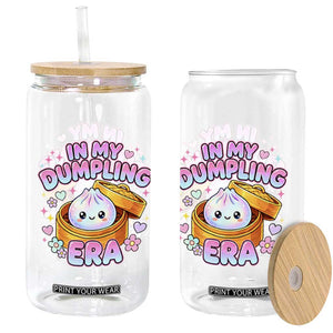 In My Dumpling Era Kawaii Pastel Graphic Glass Can Retro Groovy Glitter Bao Steamer Basket