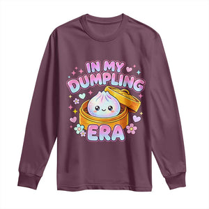 In My Dumpling Era Kawaii Pastel Graphic Long Sleeve Shirt Retro Groovy Glitter Bao Steamer Basket