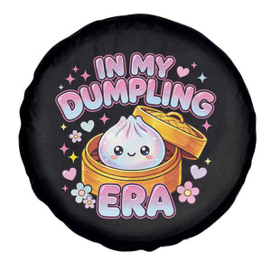In My Dumpling Era Kawaii Pastel Graphic Spare Tire Cover Retro Groovy Glitter Bao Steamer Basket