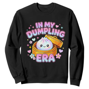In My Dumpling Era Kawaii Pastel Graphic Sweatshirt Retro Groovy Glitter Bao Steamer Basket