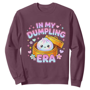 In My Dumpling Era Kawaii Pastel Graphic Sweatshirt Retro Groovy Glitter Bao Steamer Basket