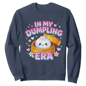 In My Dumpling Era Kawaii Pastel Graphic Sweatshirt Retro Groovy Glitter Bao Steamer Basket