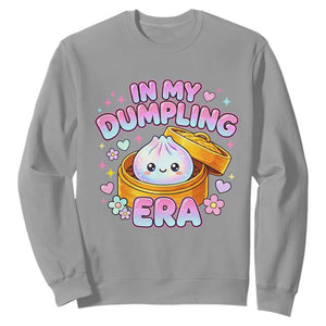 In My Dumpling Era Kawaii Pastel Graphic Sweatshirt Retro Groovy Glitter Bao Steamer Basket
