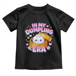 In My Dumpling Era Kawaii Pastel Graphic Toddler T Shirt Retro Groovy Glitter Bao Steamer Basket