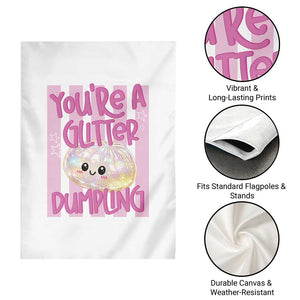 You Are A Glitter Dumpling Cute Preppy Pastel Graphic Garden Flag Kawaii Pastel Pink Striped Food Quote