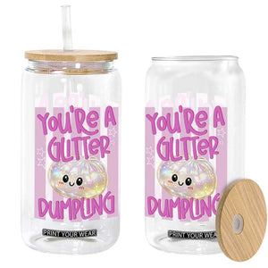 You Are A Glitter Dumpling Cute Preppy Pastel Graphic Glass Can Kawaii Pastel Pink Striped Food Quote