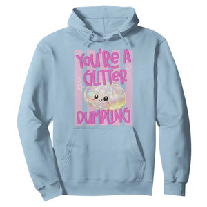 You Are A Glitter Dumpling Cute Preppy Pastel Graphic Hoodie Kawaii Pastel Pink Striped Food Quote