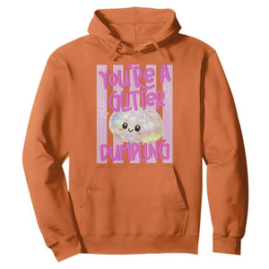 You Are A Glitter Dumpling Cute Preppy Pastel Graphic Hoodie Kawaii Pastel Pink Striped Food Quote