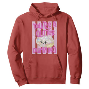 You Are A Glitter Dumpling Cute Preppy Pastel Graphic Hoodie Kawaii Pastel Pink Striped Food Quote