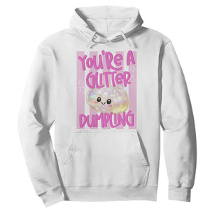 You Are A Glitter Dumpling Cute Preppy Pastel Graphic Hoodie Kawaii Pastel Pink Striped Food Quote