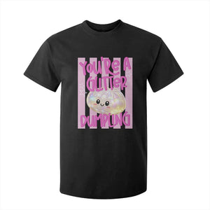 You Are A Glitter Dumpling Cute Preppy Pastel Graphic T Shirt For Kid Kawaii Pastel Pink Striped Food Quote