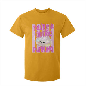 You Are A Glitter Dumpling Cute Preppy Pastel Graphic T Shirt For Kid Kawaii Pastel Pink Striped Food Quote