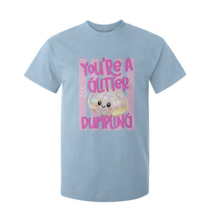 You Are A Glitter Dumpling Cute Preppy Pastel Graphic T Shirt For Kid Kawaii Pastel Pink Striped Food Quote