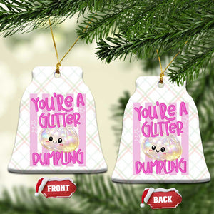 You Are A Glitter Dumpling Cute Preppy Pastel Graphic Ceramic Ornament Kawaii Pastel Pink Striped Food Quote