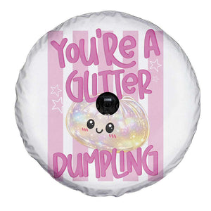 You Are A Glitter Dumpling Cute Preppy Pastel Graphic Spare Tire Cover Kawaii Pastel Pink Striped Food Quote