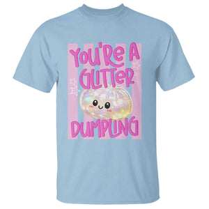 You Are A Glitter Dumpling Cute Preppy Pastel Graphic T Shirt Kawaii Pastel Pink Striped Food Quote