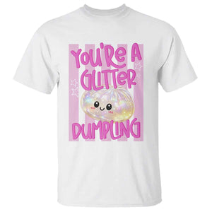 You Are A Glitter Dumpling Cute Preppy Pastel Graphic T Shirt Kawaii Pastel Pink Striped Food Quote