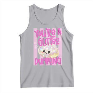 You Are A Glitter Dumpling Cute Preppy Pastel Graphic Tank Top Kawaii Pastel Pink Striped Food Quote