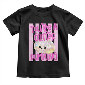 You Are A Glitter Dumpling Cute Preppy Pastel Graphic Toddler T Shirt Kawaii Pastel Pink Striped Food Quote