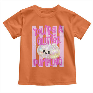You Are A Glitter Dumpling Cute Preppy Pastel Graphic Toddler T Shirt Kawaii Pastel Pink Striped Food Quote